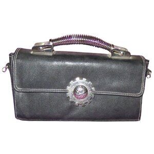 Giorgio Fiorelli Standard City Equipment Black Leather Steampunk Top Handle Bag